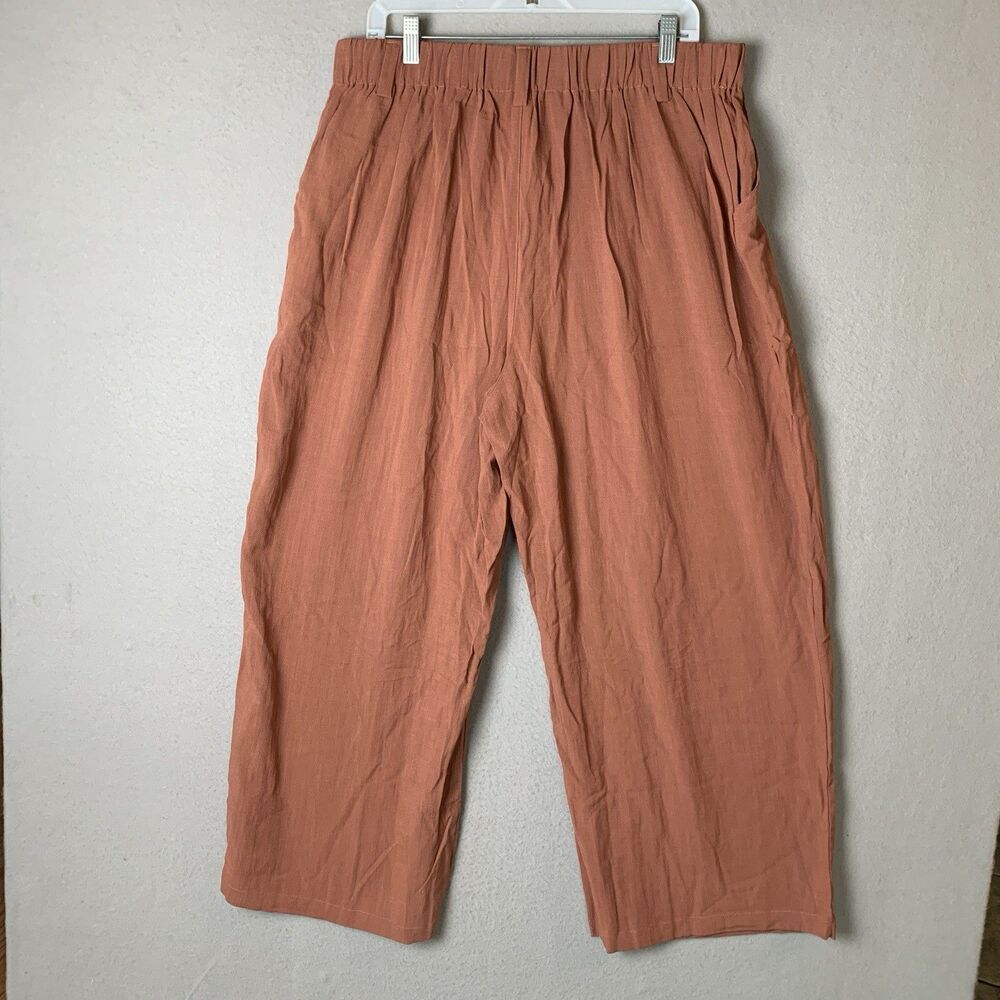 Halara Pants Women Size 1X Mauve Wide Leg Pleated  High Waisted Office Siren NWT - Picture 2 of 8